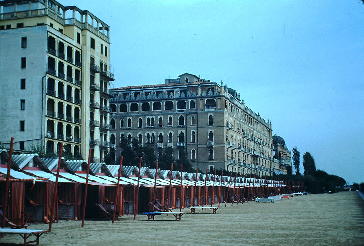 Excelsior Hotel & Cabanas- Lido- Venice, Italy, 1954.