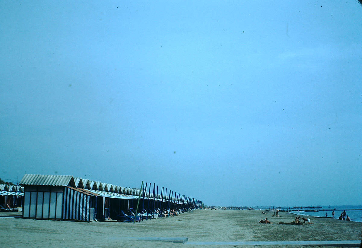 Cabanas-Lido Island- Venice, Italy, 1954.