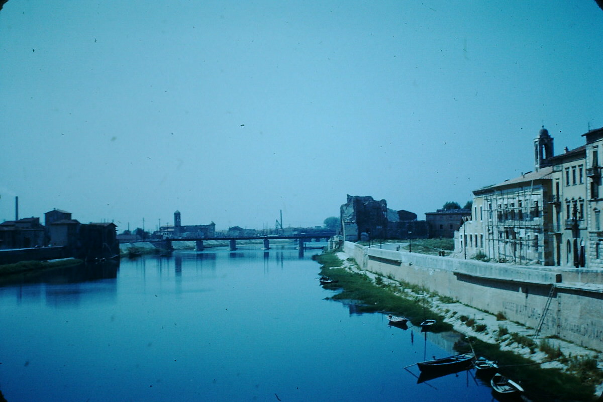 River Arno at Florence, Italy, 1954.