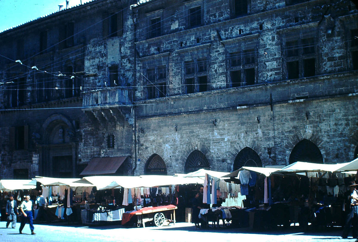 Perugia Market, Italy, 1954.