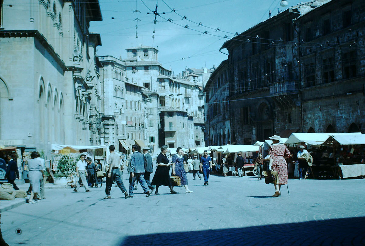 Perugia Market, Italy, 1954.