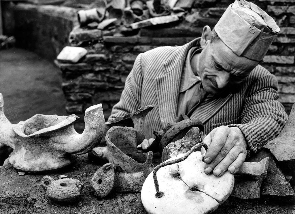 Archaeological Excavations in the Ludus Magnus The Colosseum, Rome, 1960.