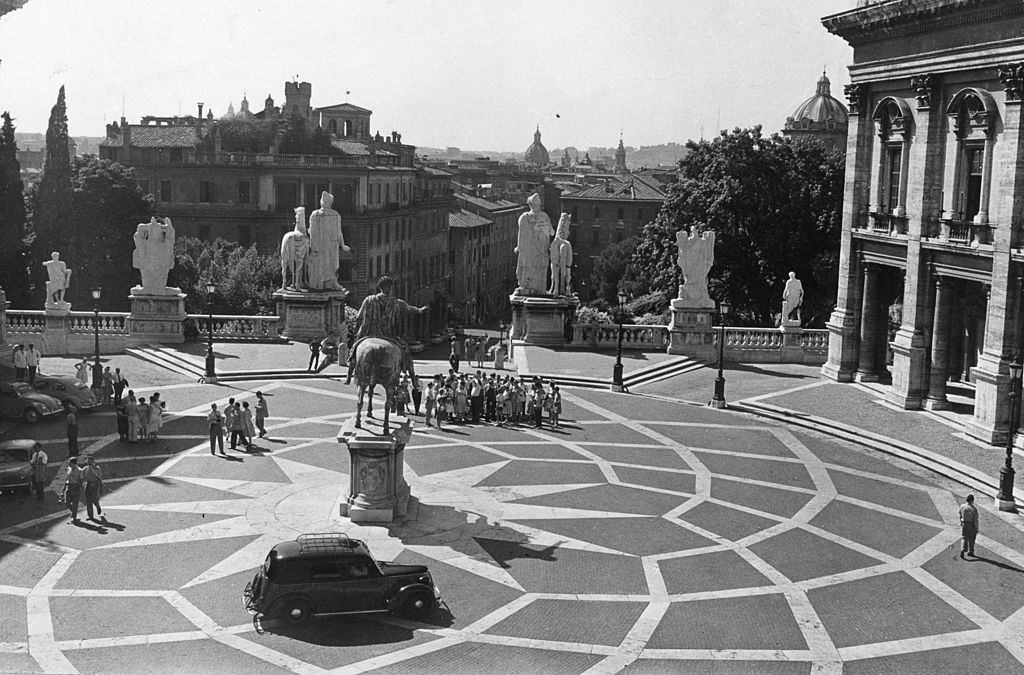 The civic administration centre of modern Rome with the surrounding buildings, 1960s.