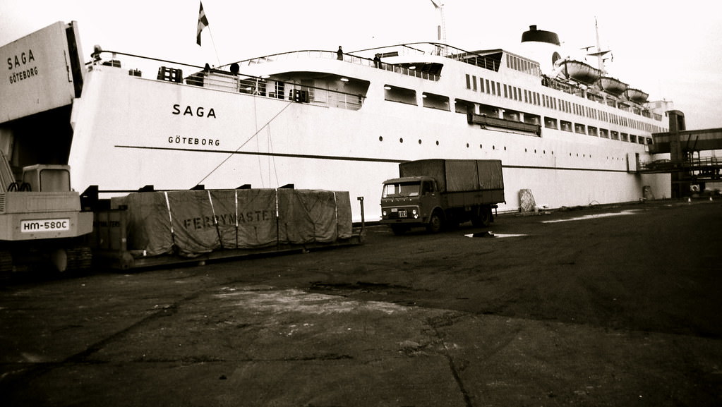 Leaving Gothenburg for London, February 1971