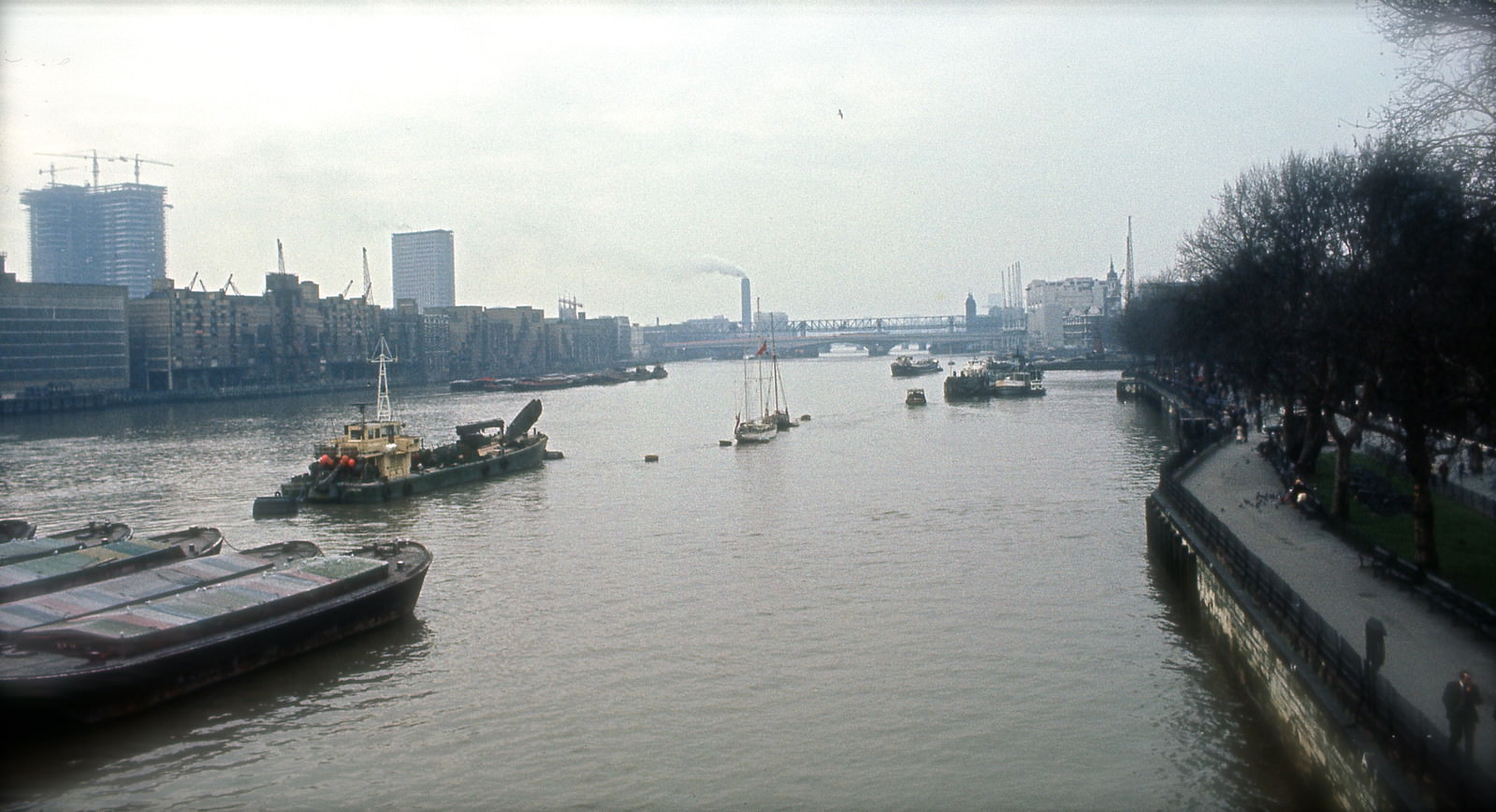 The River Thames, London, February 1971