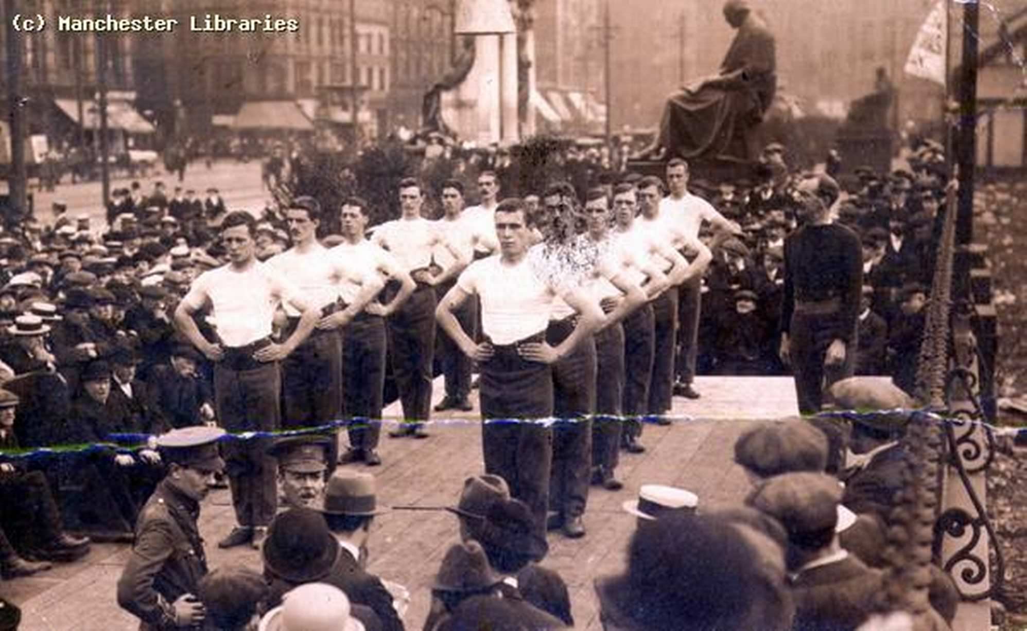 Piccadilly Gardens - recruitment campaign for World War I