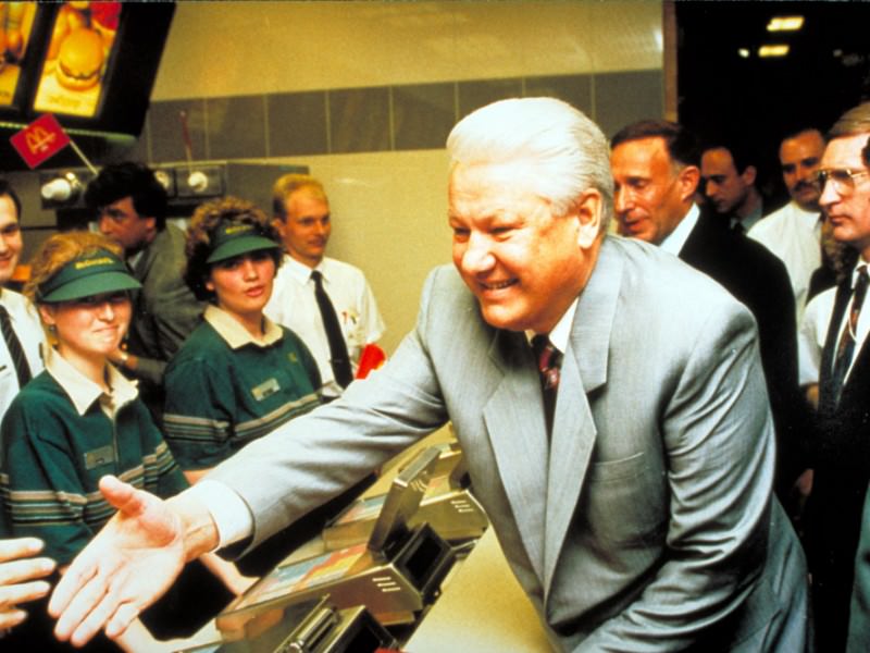 Even Yeltsin arrived at the launch on the first day.