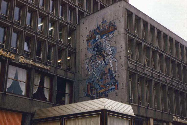 Building decoration along the Lijnbaan, Rotterdam, 1961