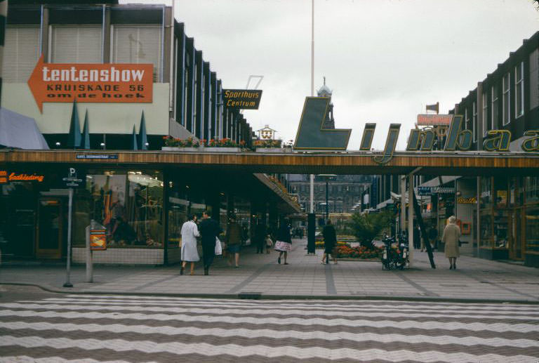 Entrance to the Lijnbaan, Rotterdam, 1961