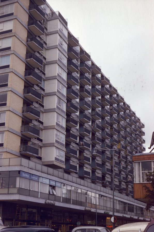 Modern architecture along the Lijnbaan, Rotterdam, 1961