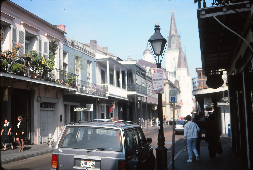 Chartres Street, Looking to St. Louis Cathedral, New Orleans, 1990s