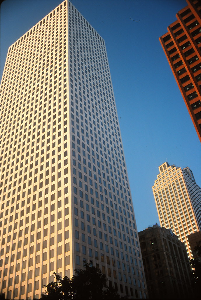 One Shell Square & Place St. Charles (lower right), downtown New Orleans, 1990s