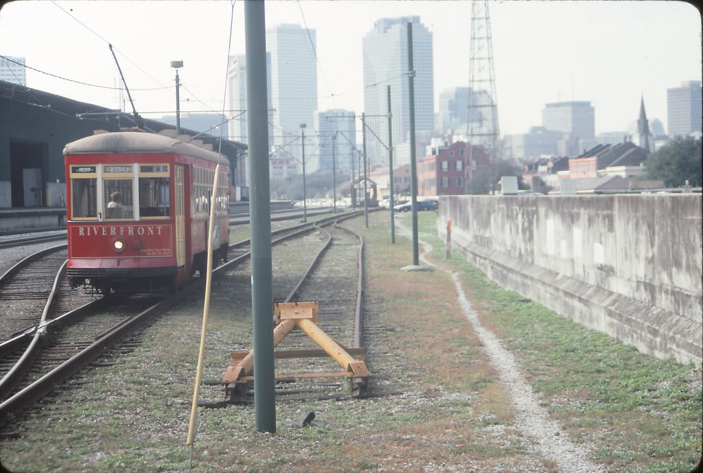 Riverfront Streetcar, New Orleans (near Ursulines Station, French Quarter), 1990s