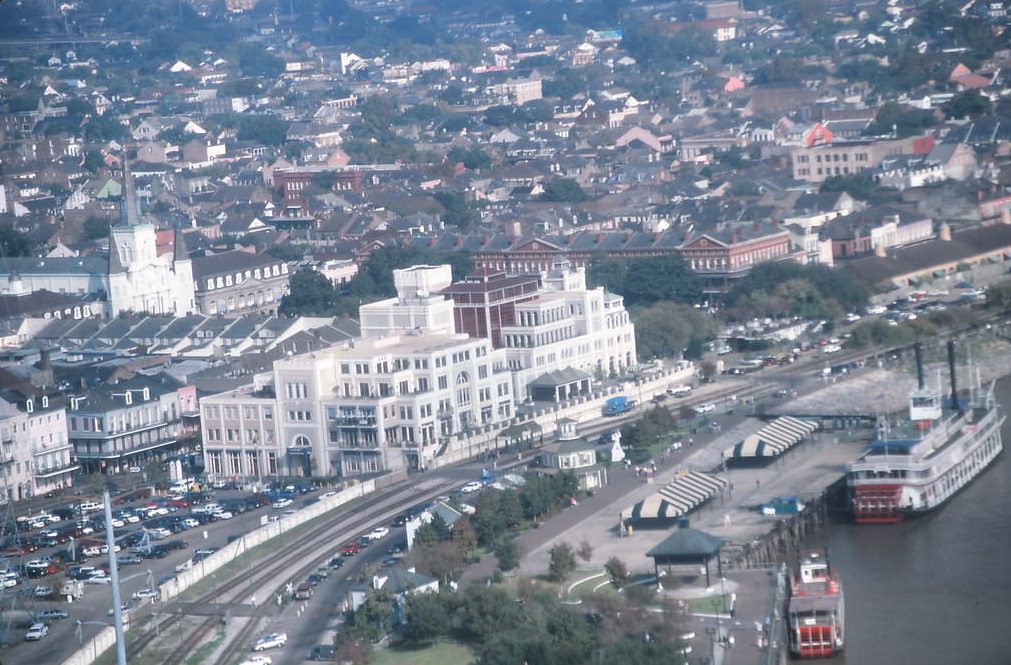 Looking to Jax Brewery & Jackson Square, French Quarter, New Orleans, 1990s
