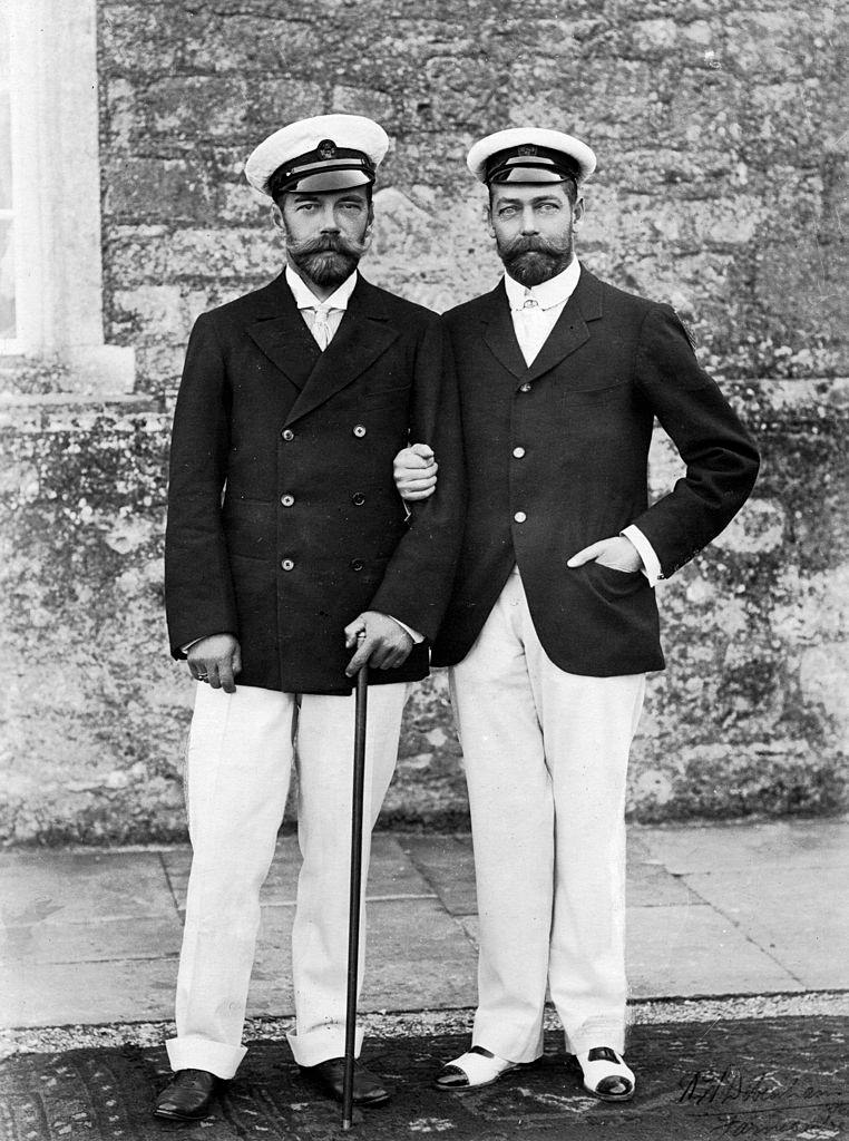 Tsar Nicholas II of Russia and King George V of Great Britain, 1910.