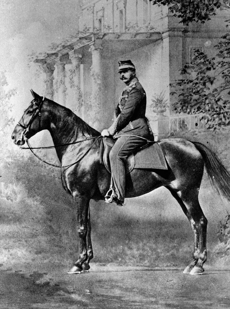 Alexander II posing on the horse, 1861