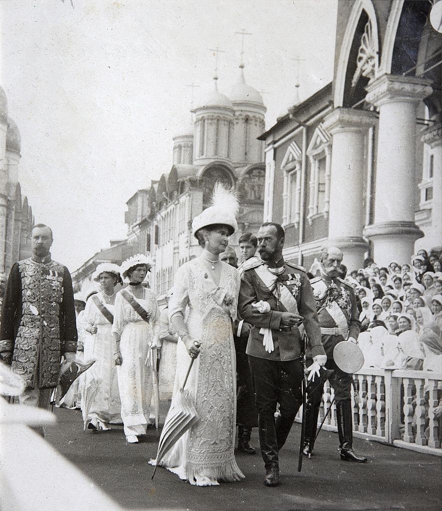 Tsar's family at the celebrations of the 300th anniversary of the House of Romanov, Russia, 1913.