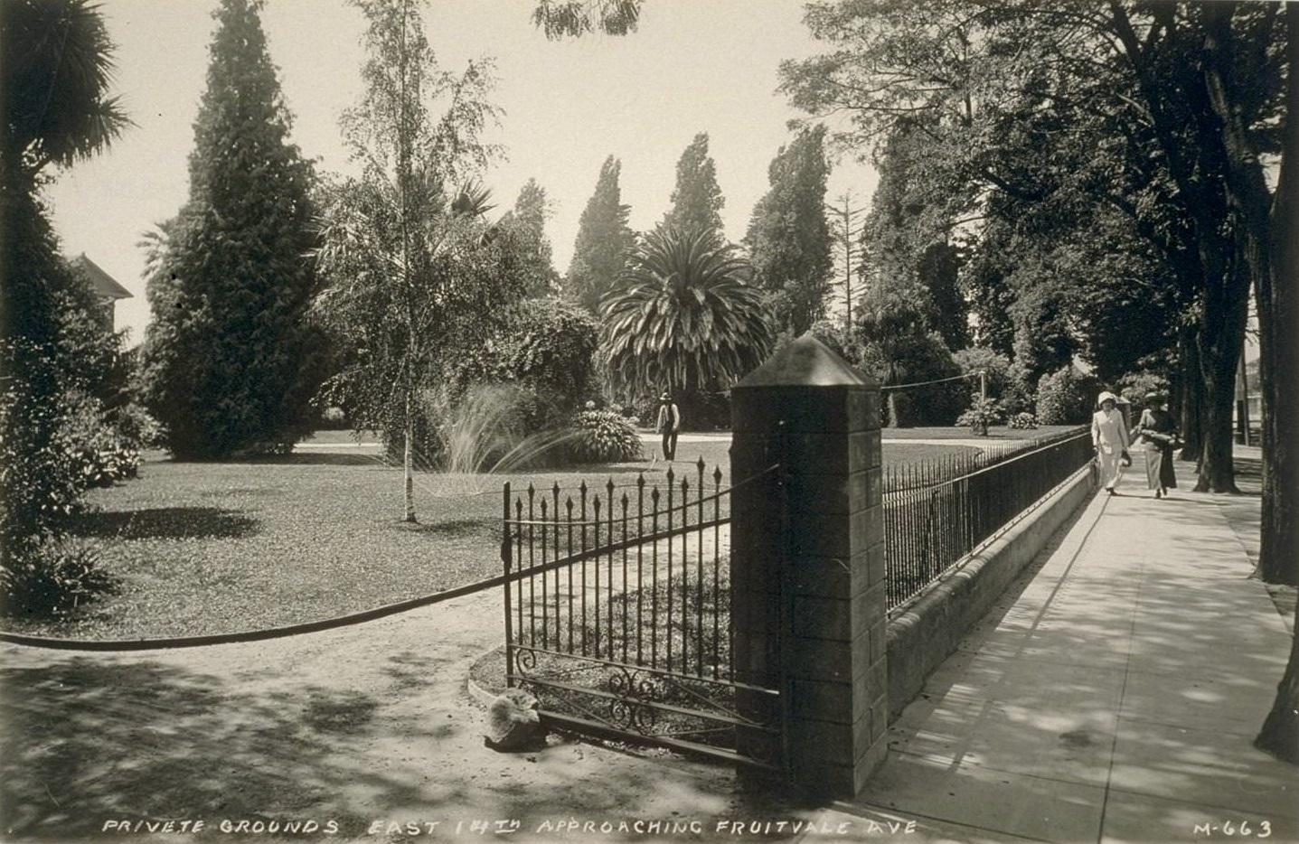 Private Grounds east 14th approaching Fruitvale Ave, 1930s