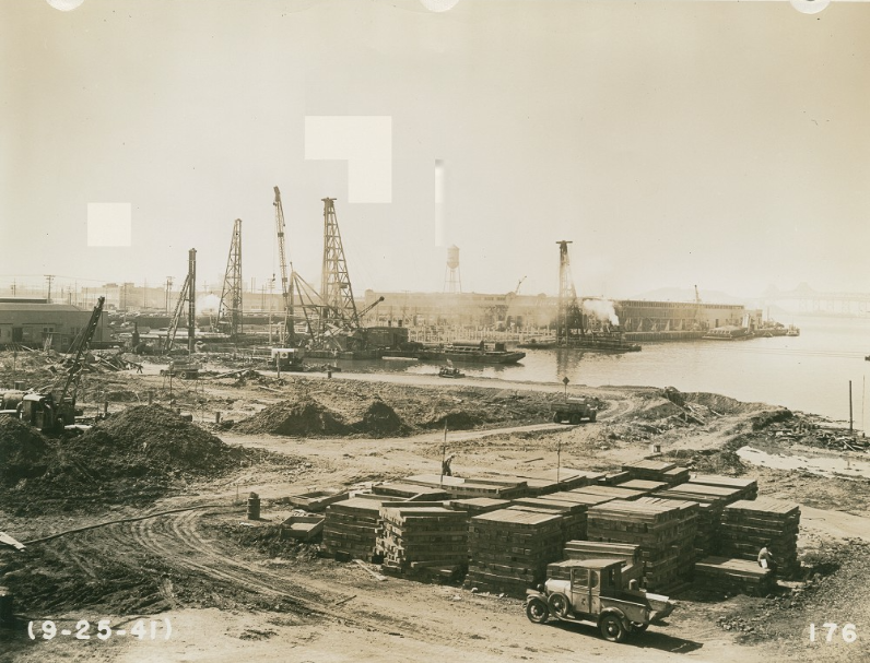 Construction of the Oakland Naval Supply Depot, 1940s