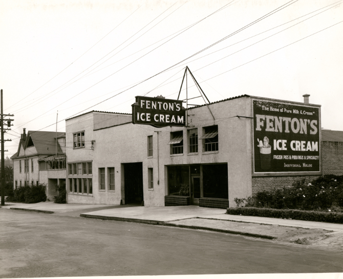 Fenton's Ice Cream, 195 41st Street, near Howe Street, 1940s