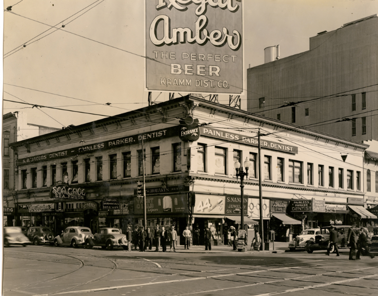 Borland building, southeast corner of 12th Street and Broadway in downtown Oakland, 1940s