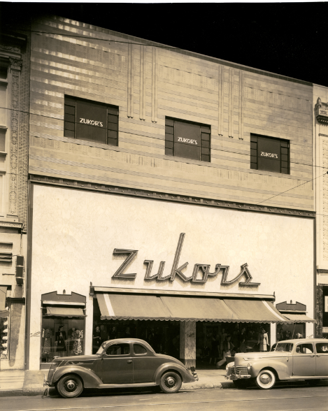 Zukor's, Inc. building, west side of Washington Street between 13th and 14th, 1940s