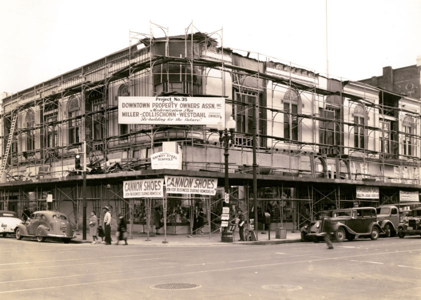 Southeast corner of 11th and Washington Streets, 1940