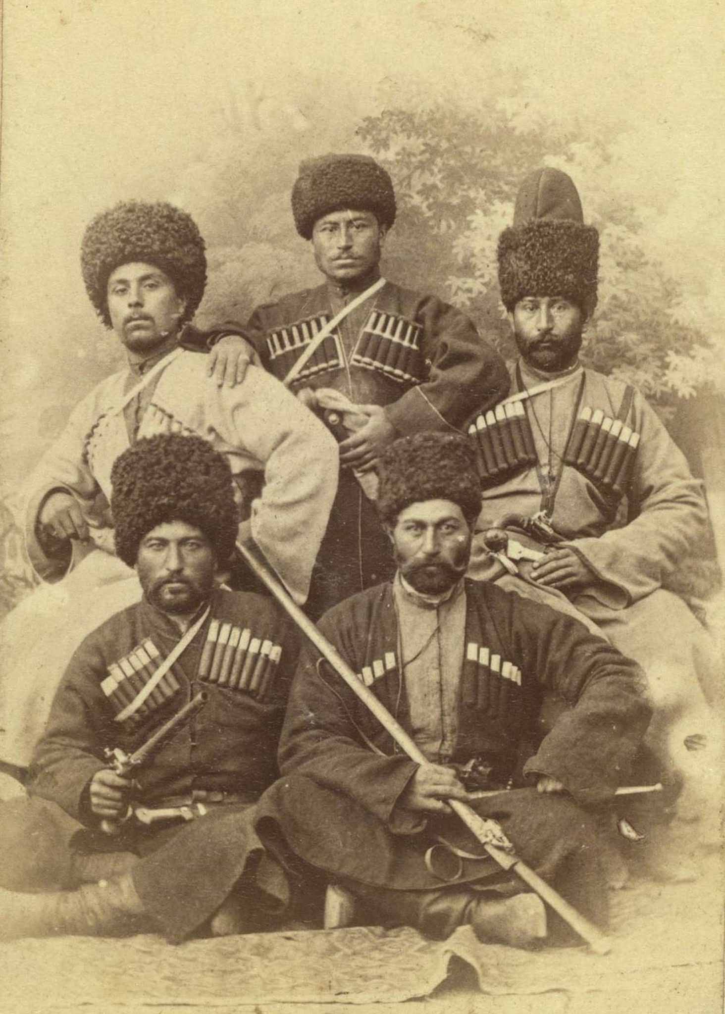 Chechen men at a wedding.