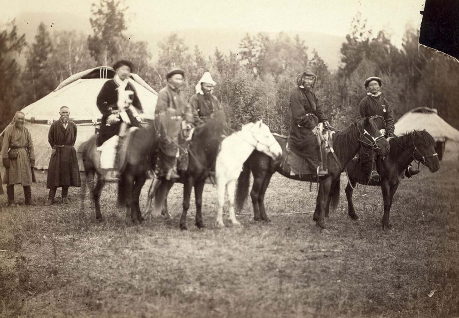Kazakh horsemen.