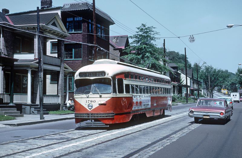 West view along East St. in Pittsburgh, PA on June 26, 1965