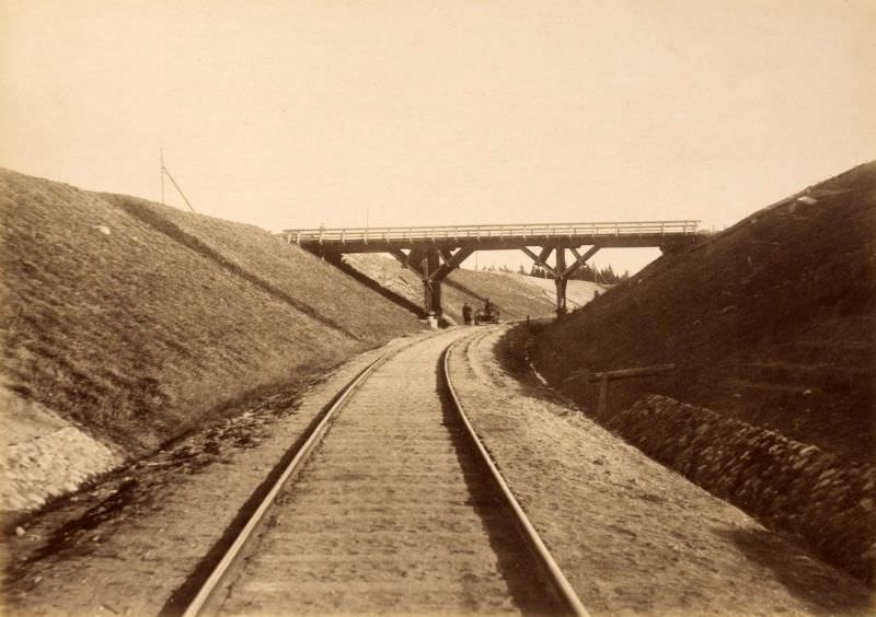 Overpass over the railroad by the Līgatne train station, September 12, 1889