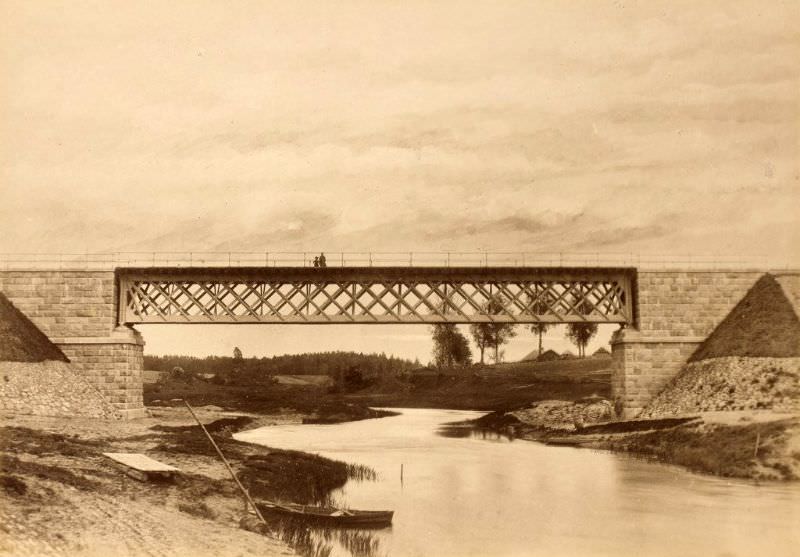 Railway bridge over the Väike Emajõgi River, after the end of construction, June 3, 1889