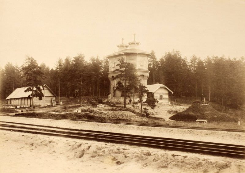 Water tower at the Võru train station, June 25, 1889