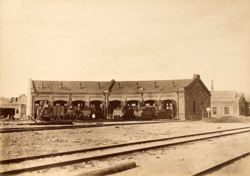 Main depot of the Pskov-Riga Railway in Valga, April 30, 1890
