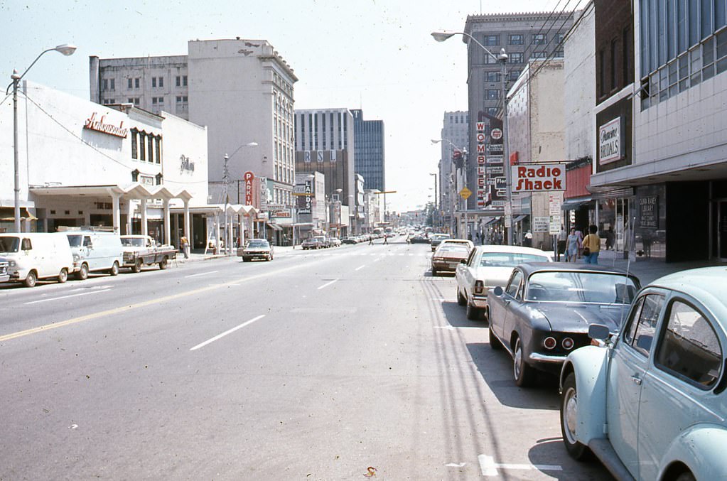100 block of Fayetteville Street, Raleigh, looking south, 1970s