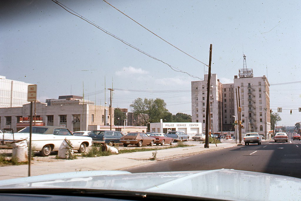 Dawson Street looking south near its intersection with Hargett Street, Raleigh, 1970s