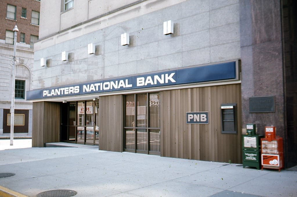 Planters National Bank at Davie and Fayetteville, Raleigh, 1970s