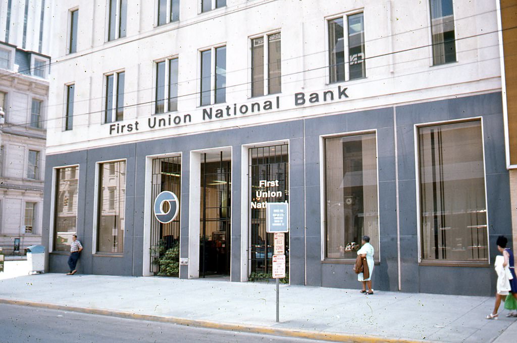 First Union National Bank, corner of Martin and Fayetteville Streets, 1970s
