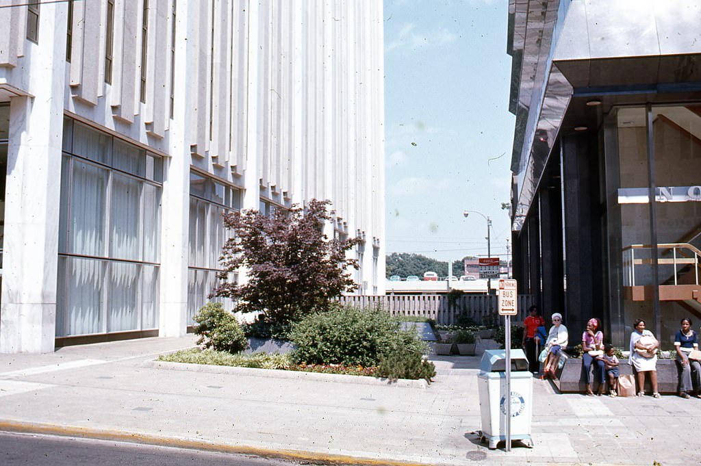 Market Plaza looking east, Raleigh, 1970s
