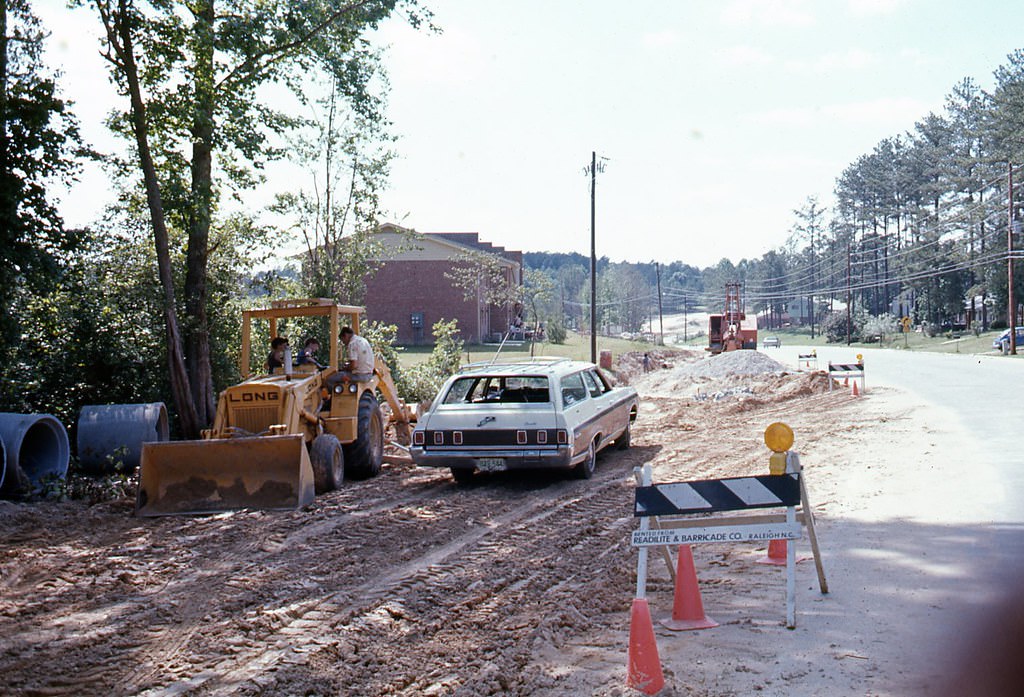 Construction on 2400 block of Rock Quarry Road in Raleigh, 1970s