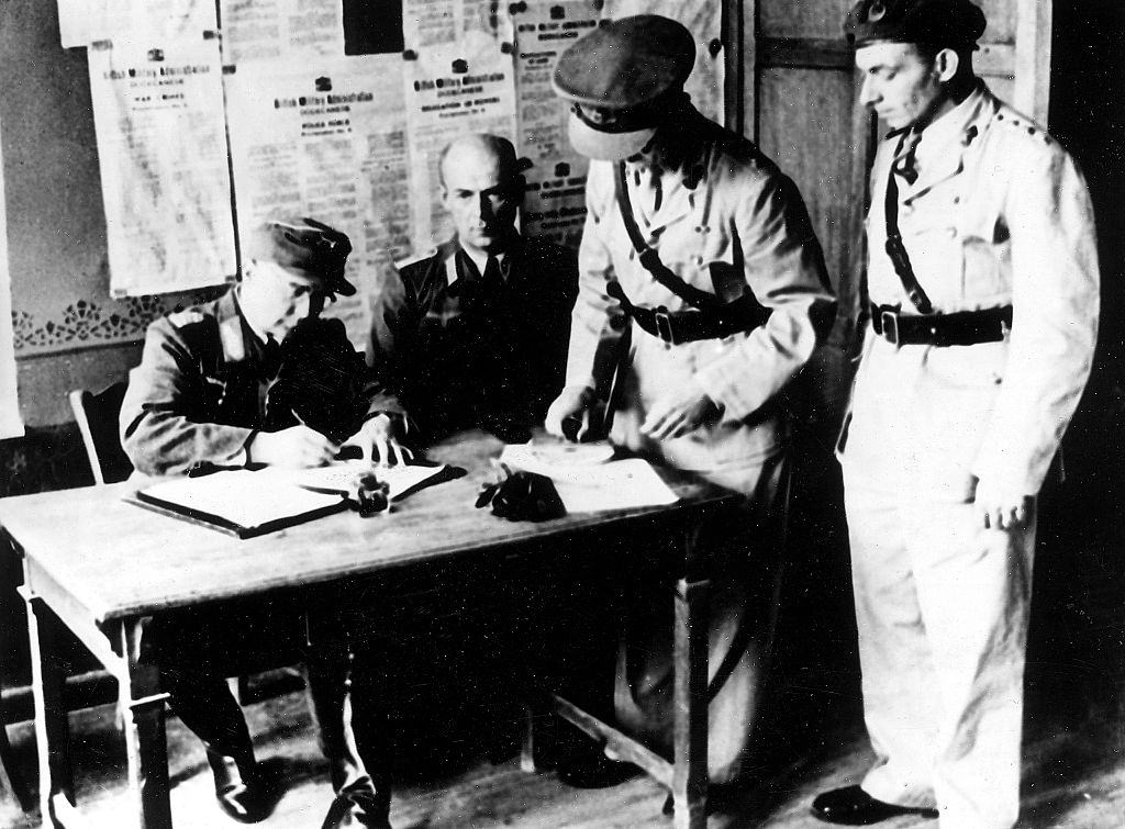 Major General Wagner, Commander of the German troops, Surrender of the German occupation forces of the Island of Rhodes to the Allies, 1945.
