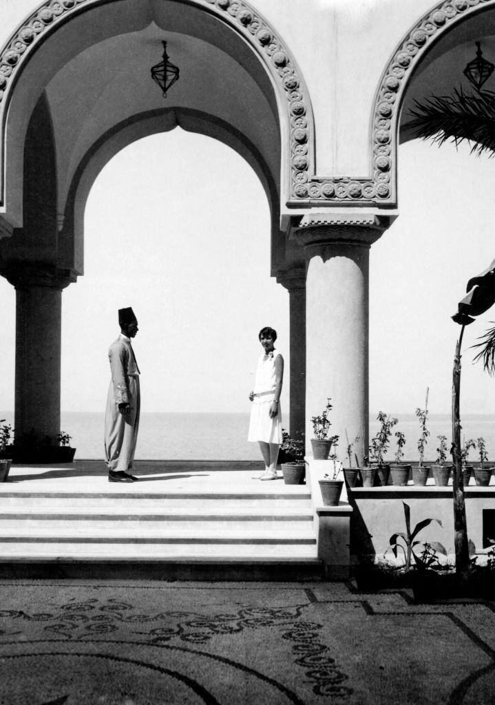 Porch of an hotel in Rhodes, 1920.