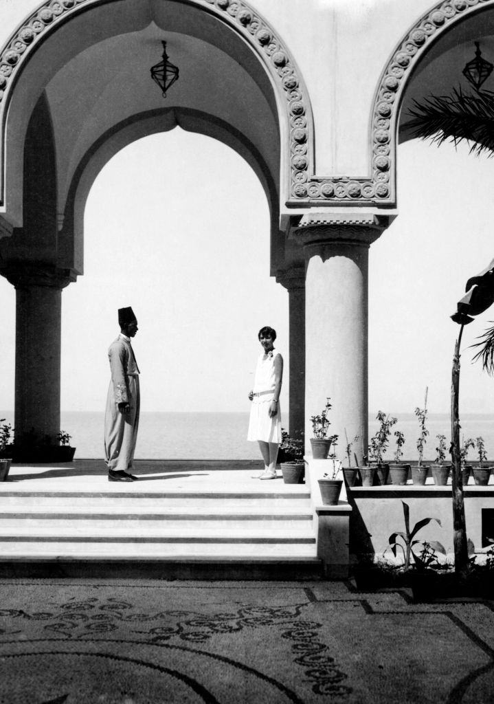 Porch of an hotel in Rhodes, 1920.