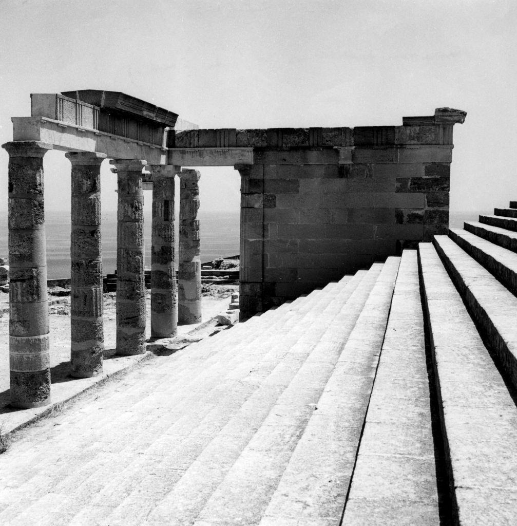 The Acropolis of Lindos on the island of Rhodes, 1980.