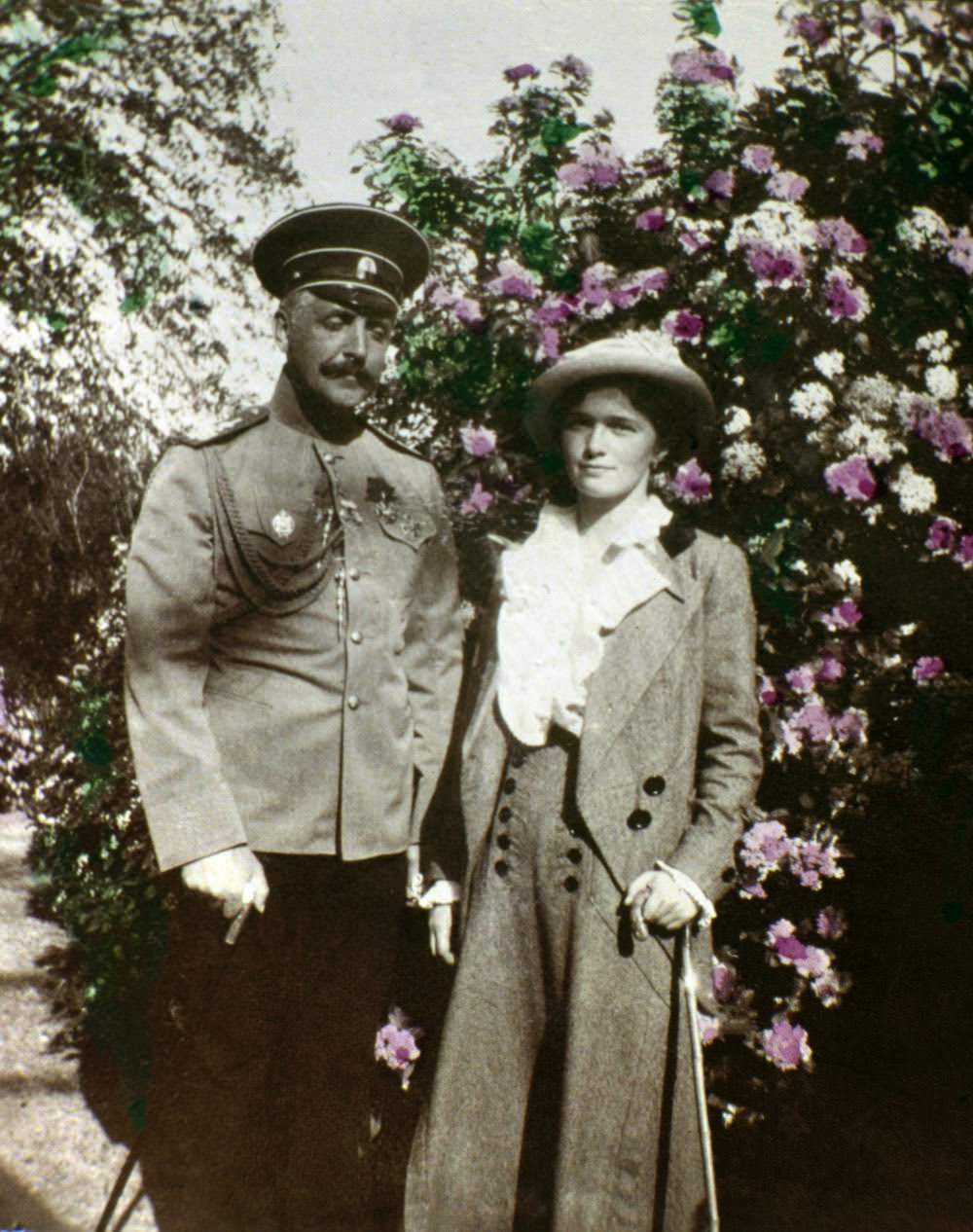 An unidentified man with Tatiana Romanov.