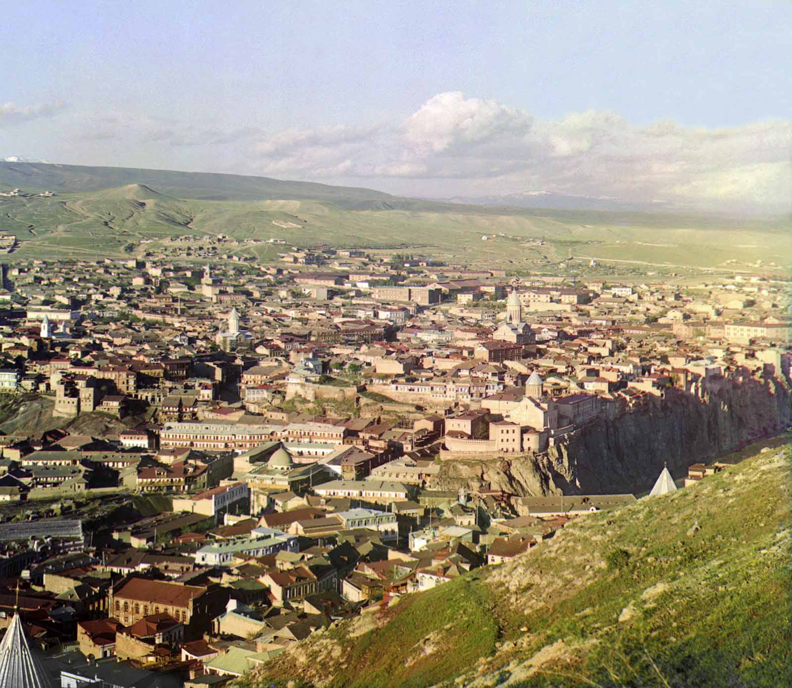 View of Tiflis (Tblisi), Georgia from the grounds of Saint David Church, ca. 1910.