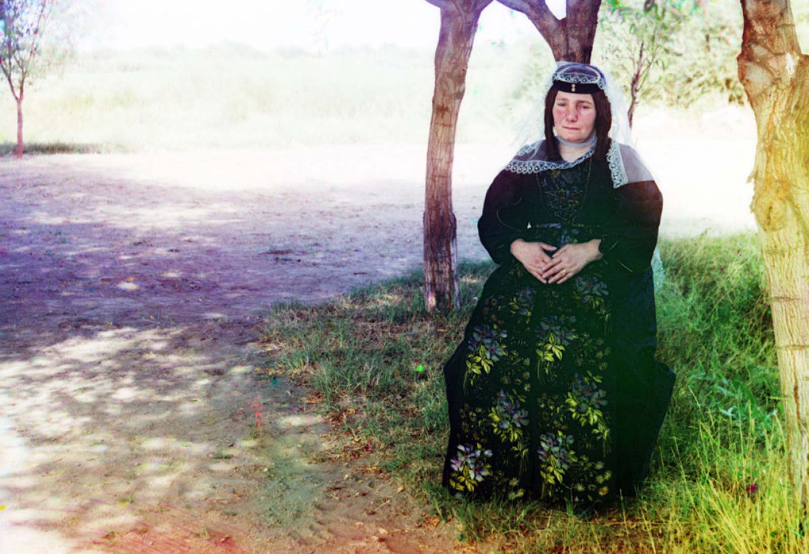 A Georgian woman poses for a photograph, 1910.