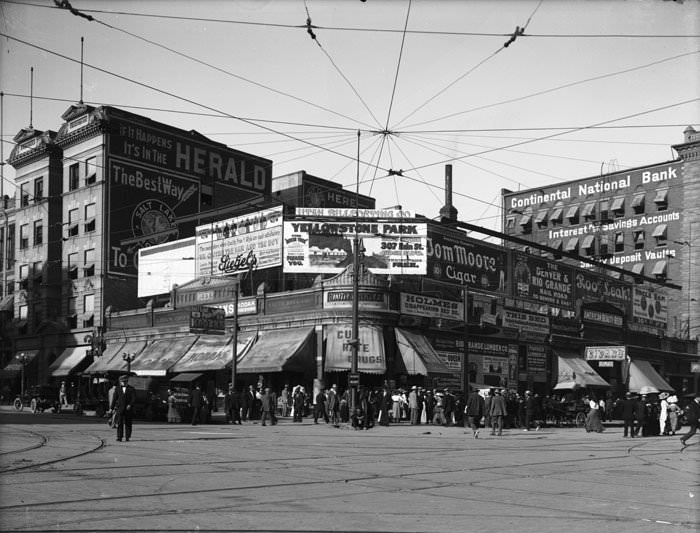 Yellowstone Park Sign on Smith Drug Store, Salt Lake City, 1910.