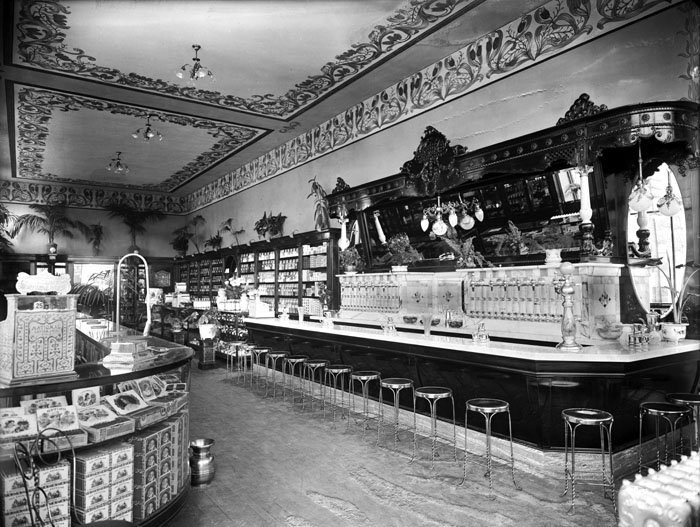 Halliday Drug Store Interior, Salt Lake City, October 1905.