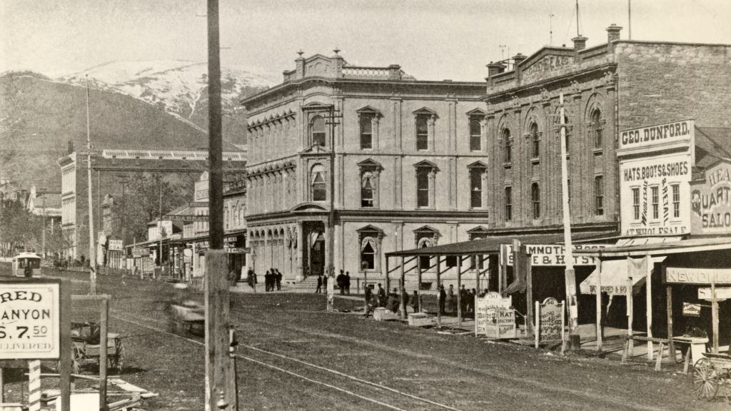East Temple Street Unpaved East Side Now Called Main Street As It Appeared In Early Frontier Days Salt Lake City, 1900.